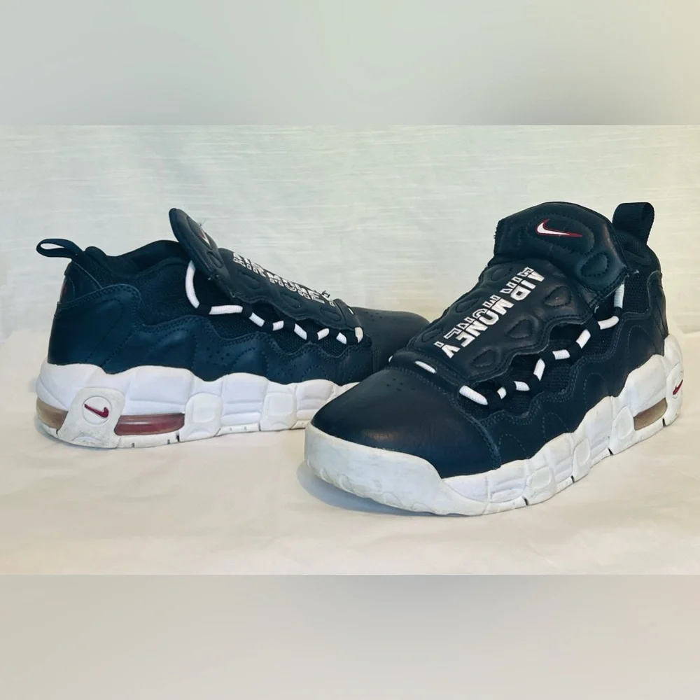 Nike Air Money Youth Obsidian Black Designer Luxury Leather‎ Sneakers